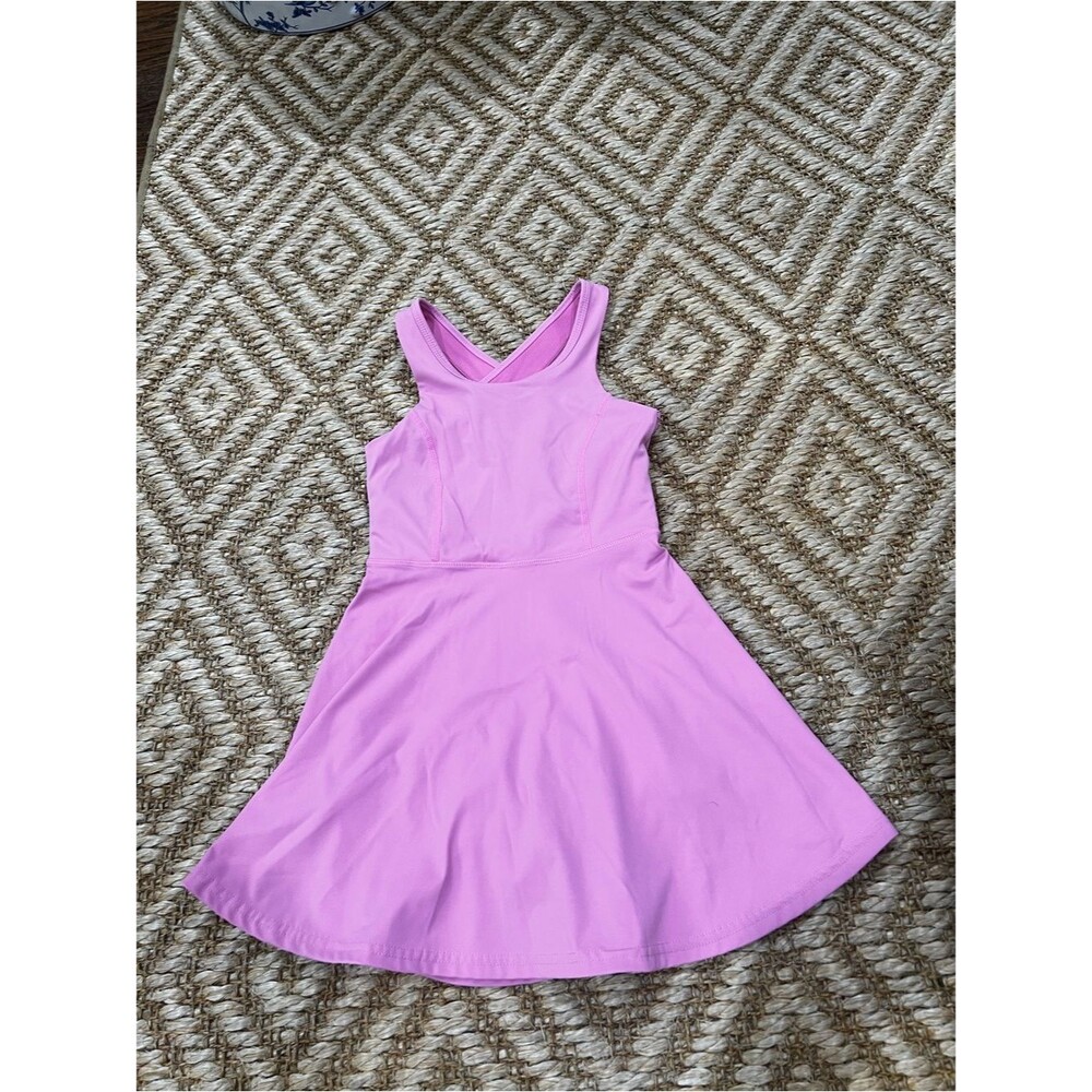 GB girls Lavender Pink Cross-back Americana Tennis Dress
